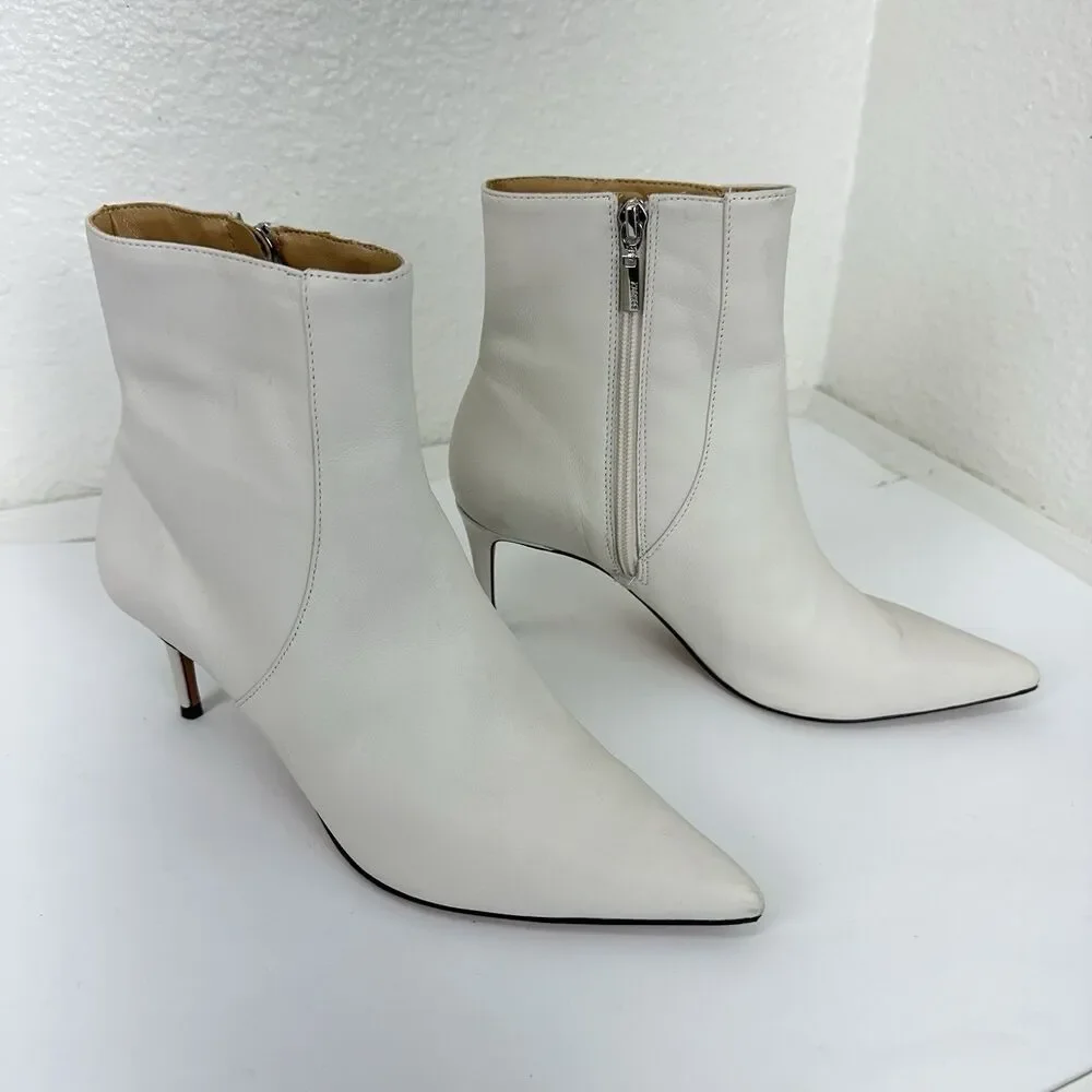 SCHUTZ Women's Bette Booties Eggshell Off White 8.5B US Capsule Money